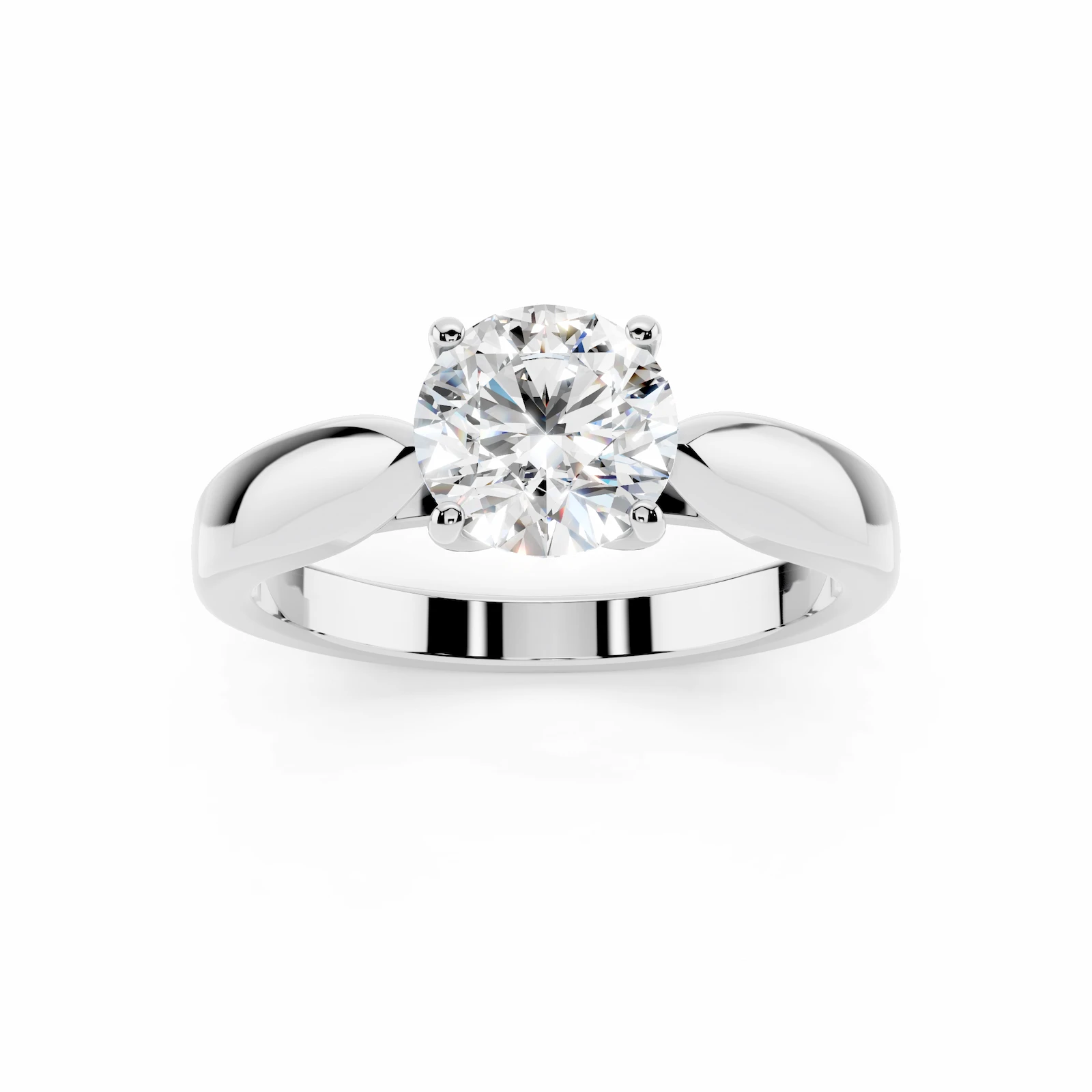 Кольцо белое золото с бриллиантом 1 карат