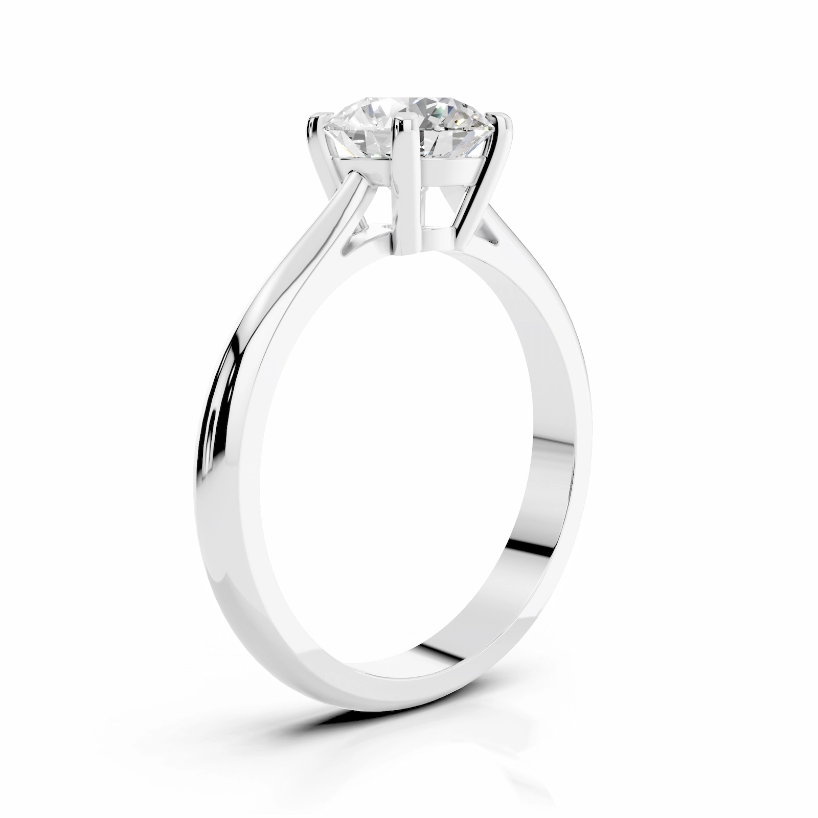 Кольцо с бриллиантом 1 кт F/VS1 из белого золота — изображение 2