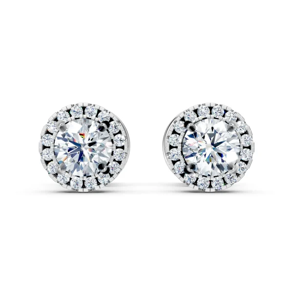 Пусеты с бриллиантами 0.5 карат из белого золота