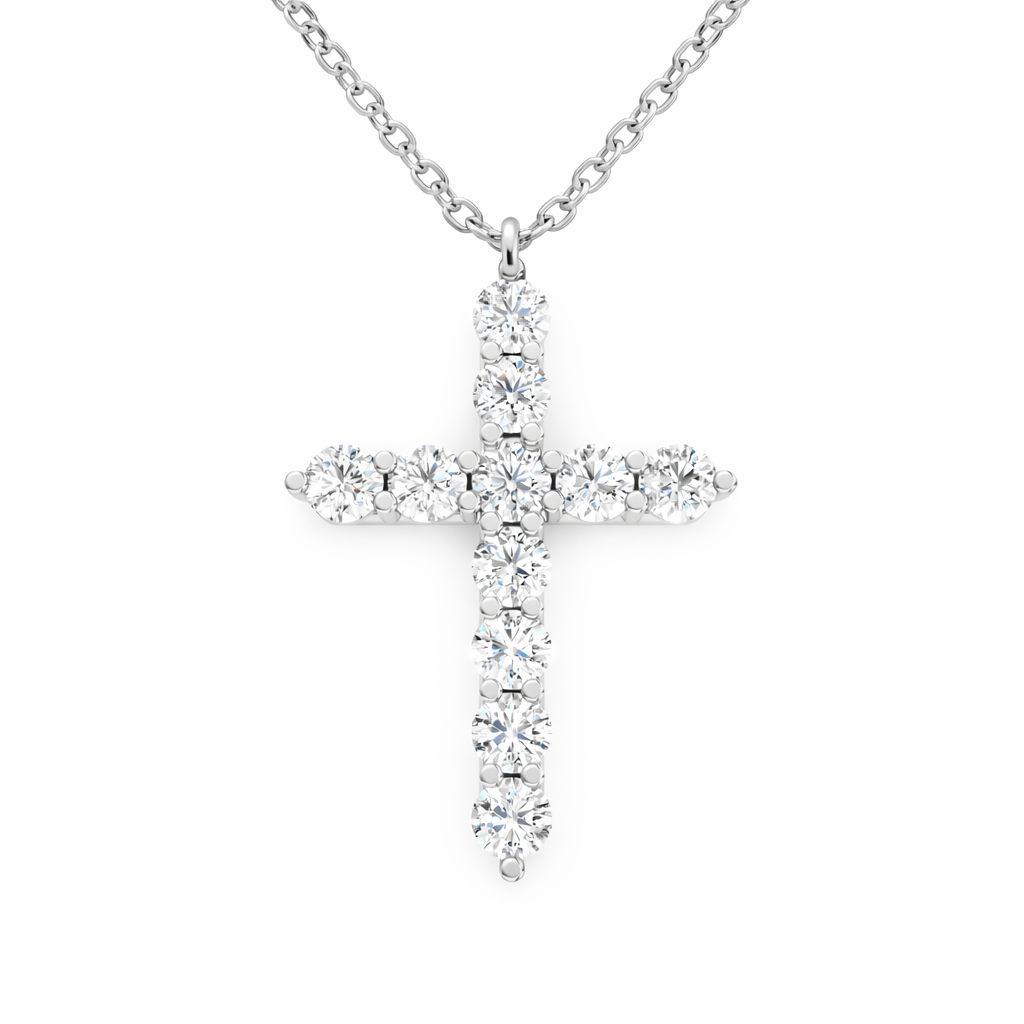 Крестик с 11 бриллиантами