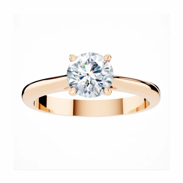 Помолвочное кольцо с бриллиантом 0.5 из розового золота
