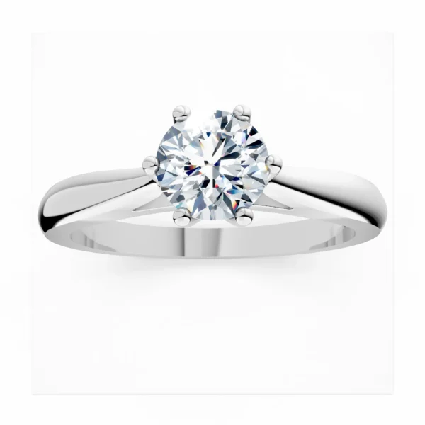 Кольцо из белого золота с бриллиантом 0.5