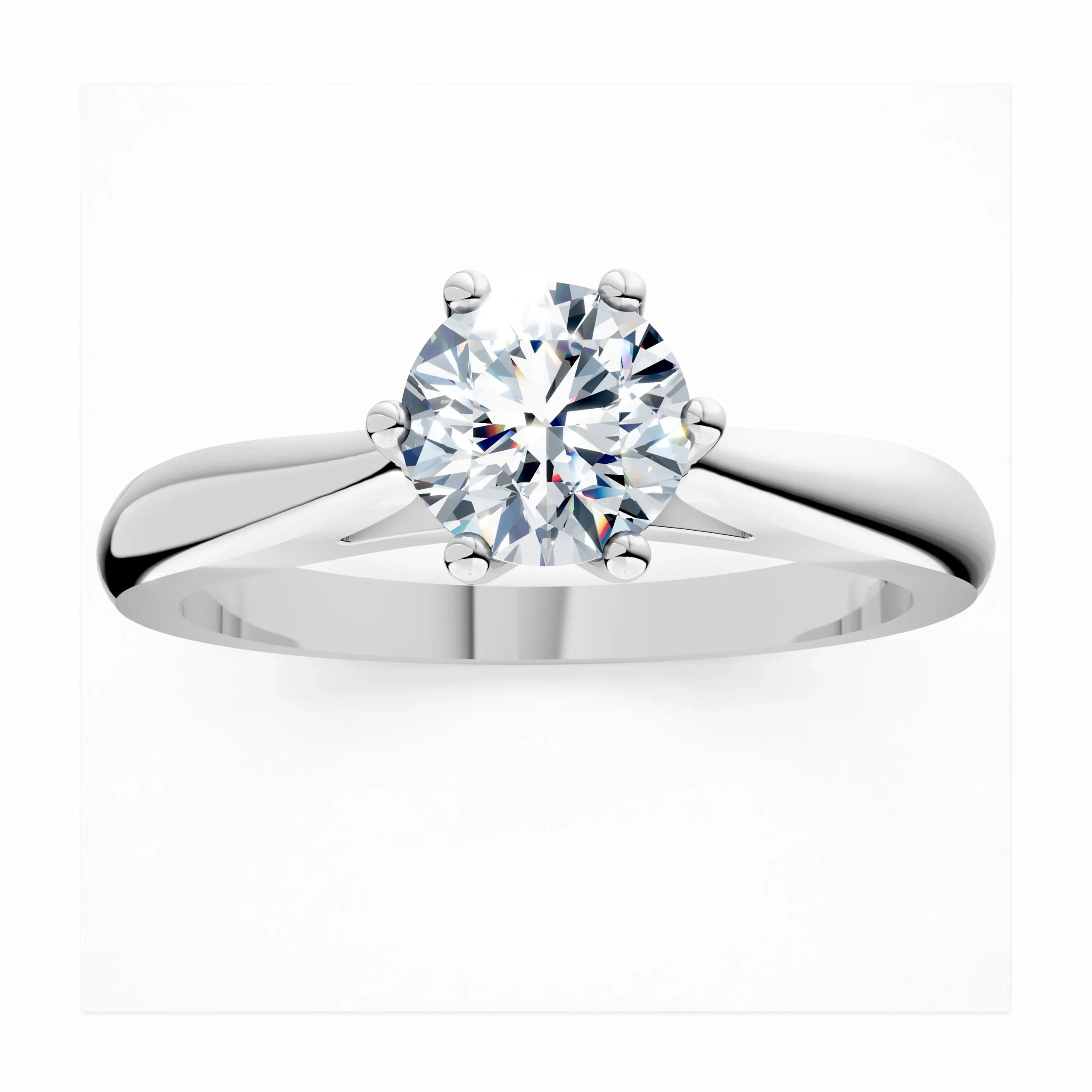 Кольцо из белого золота с бриллиантом 0.5