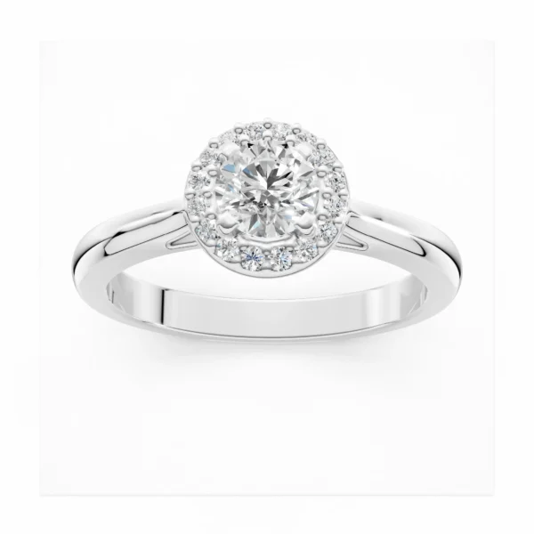 Кольцо с бриллиантом 0.3 карата Ореол