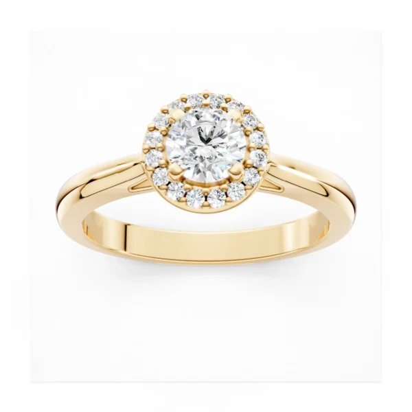 Помолвочное кольцо с бриллиантом 0.30 желтое золото