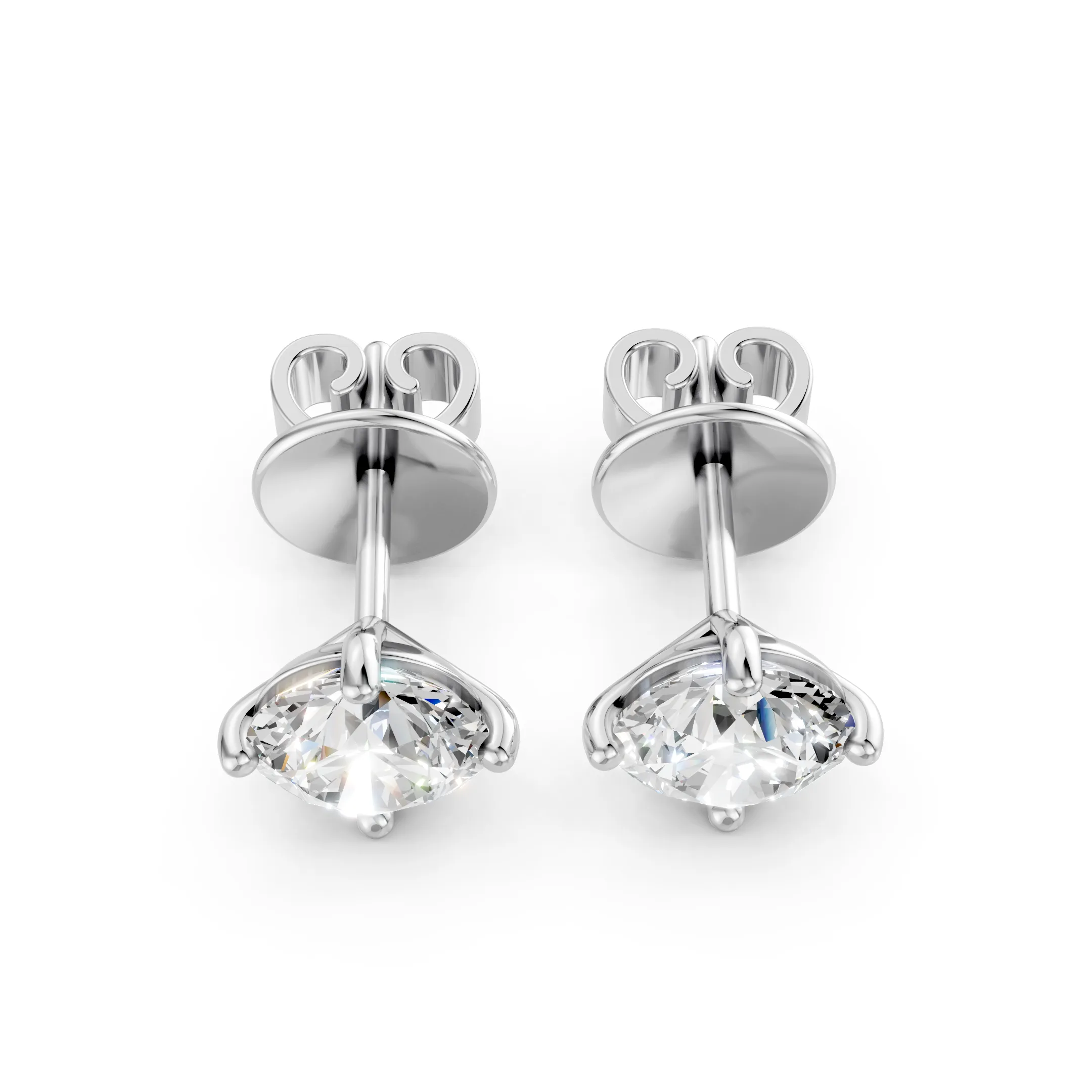 Серьги пусеты с бриллиантами 1.2 карат — изображение 3